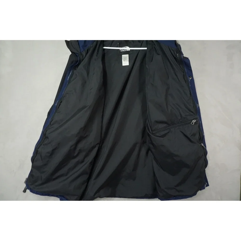 The North Face HyVent Jacket Men XL Navy Blue Lined Full Zip Hooded Rain Outdoor